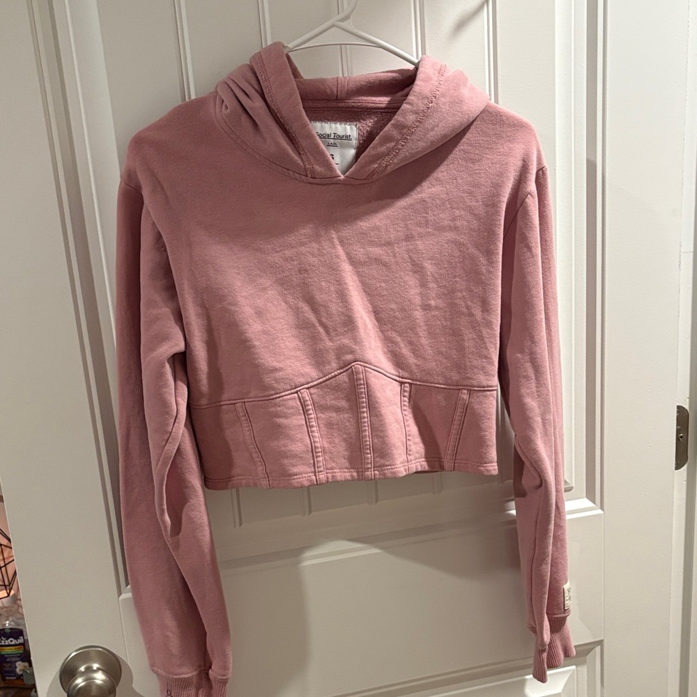 Blush Pink Cropped Hoodie